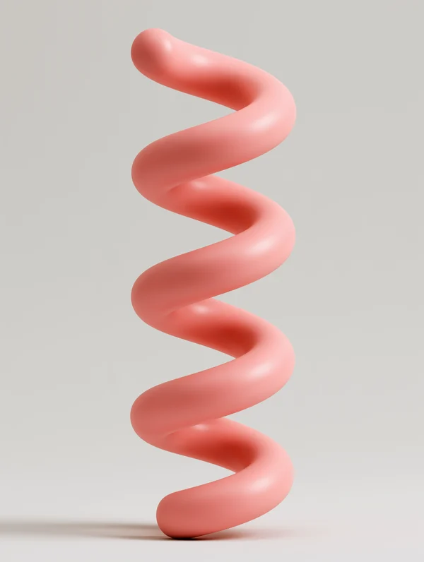 Minimalist Coral Pink Spiral Sculpture