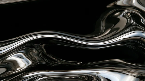 Liquid Chrome Abstract Wave