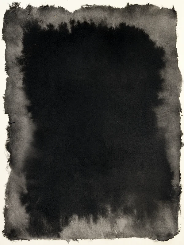 Black Ink Wash on Handmade Paper