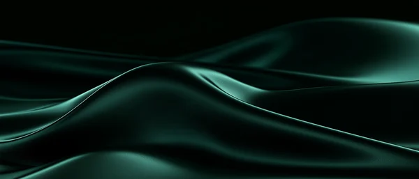 Dark Emerald Satin Waves