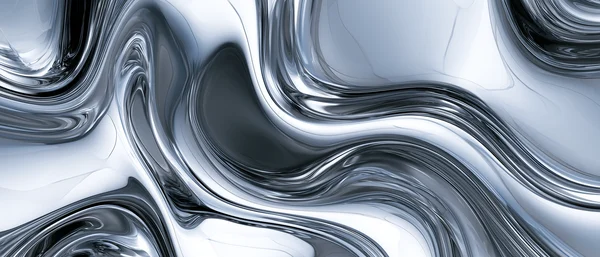 Abstract Liquid Chrome Surface