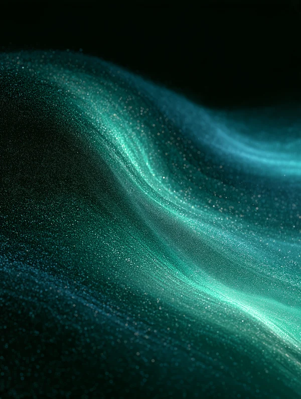 Glowing Teal Particle Wave