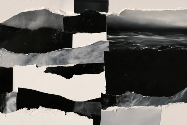 Monochrome Torn Paper Collage