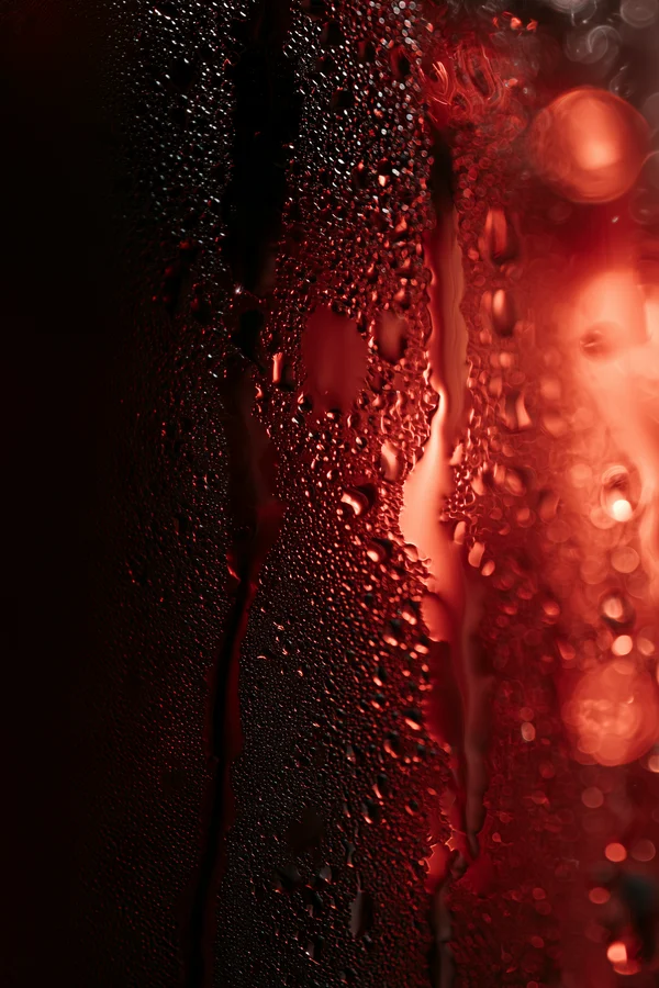 Water Droplets on Dark Glass