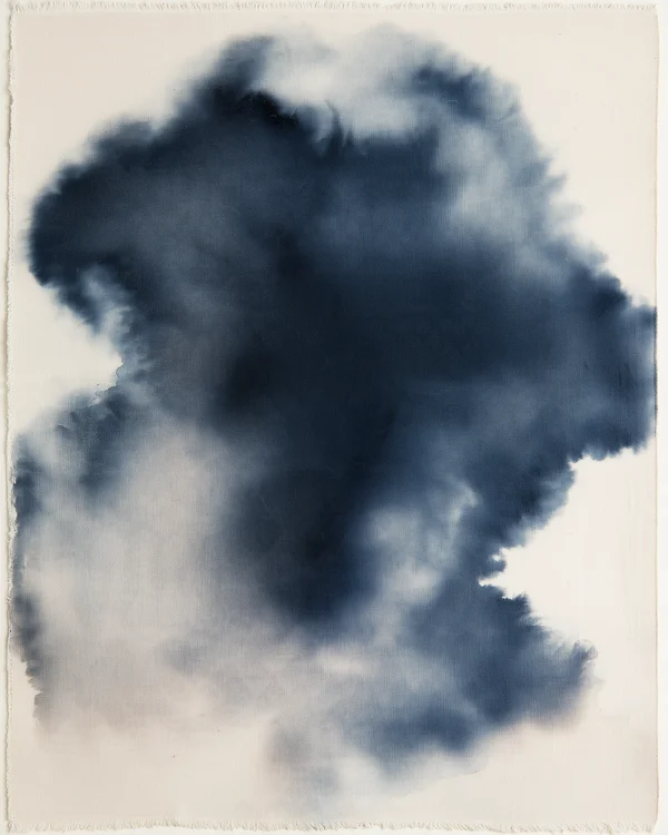 Indigo Ink Wash on Canvas
