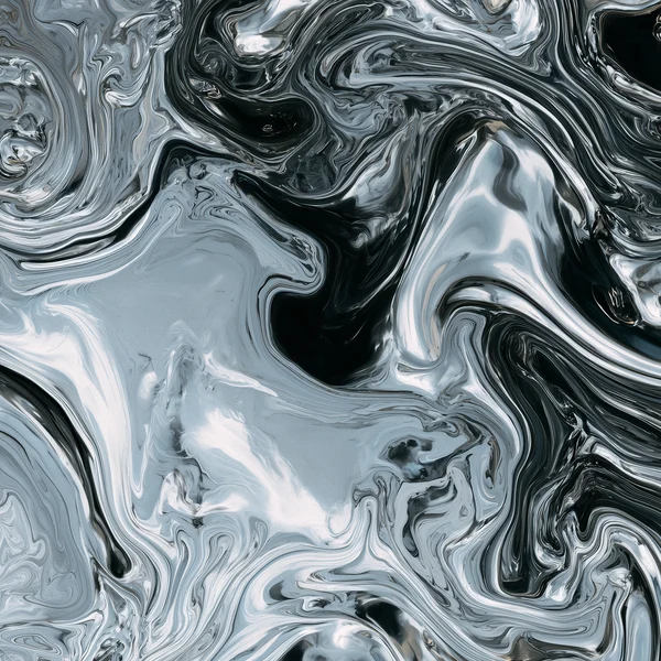 Liquid Silver and Charcoal Marble