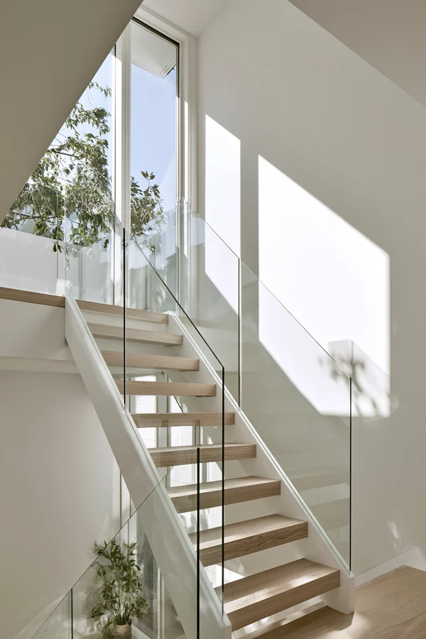 Modern Staircase with Glass Railing