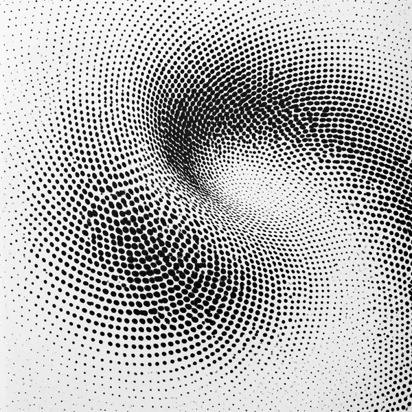 Monochrome Halftone Spiral Pattern