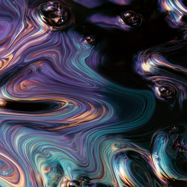 Iridescent Swirls on Dark Water