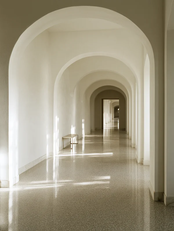 A Serene Corridor of Arched Passageways