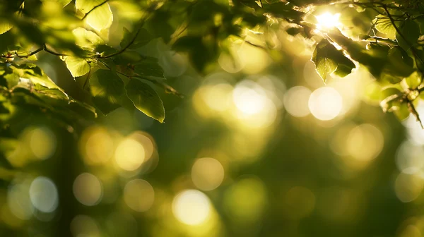 Sunlight Filtering Through Forest Leaves
