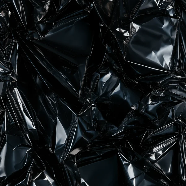 Crumpled Black Metallic Surface