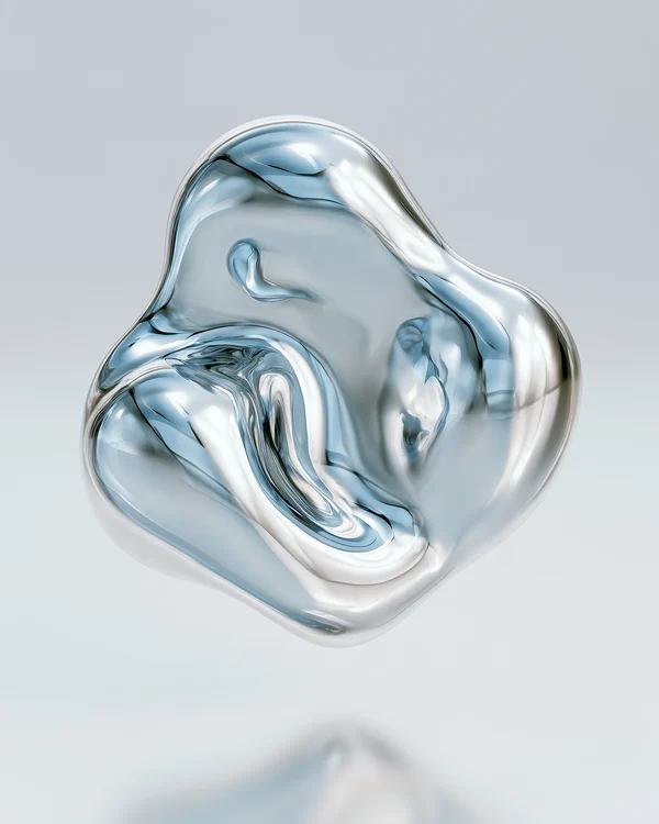 Abstract Liquid Silver Form