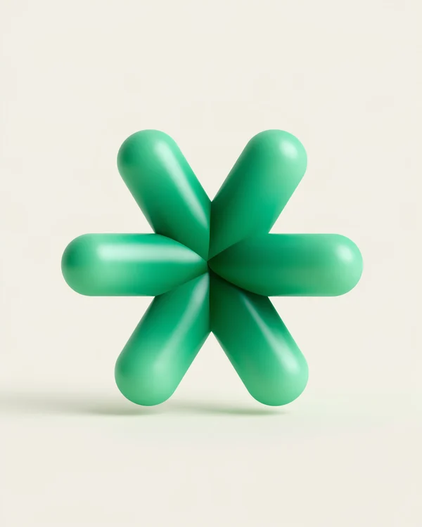 Emerald Green Asterisk Shape