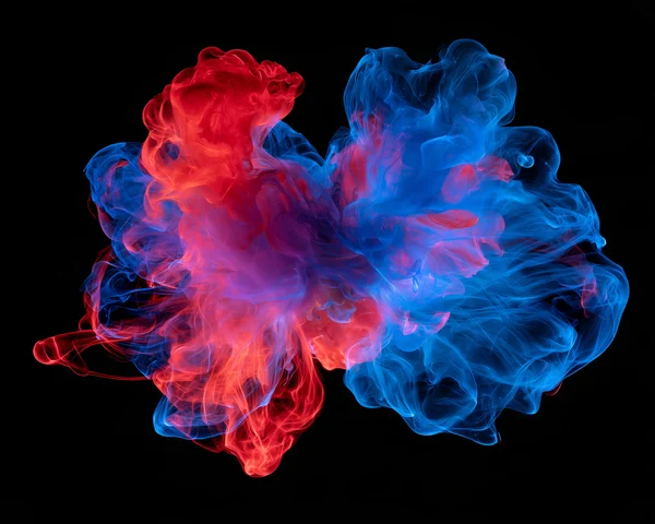 Red and Blue Ink Collision