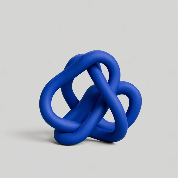 Blue Abstract Knot Sculpture