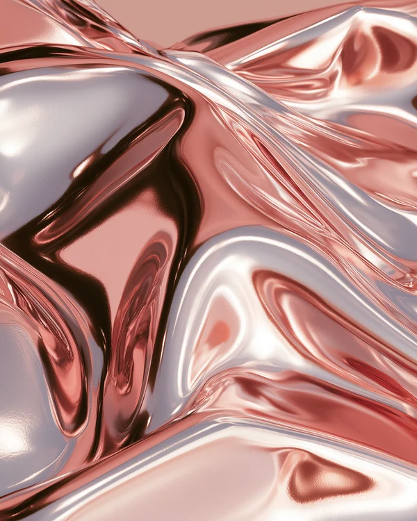 Liquid Rose Gold Metallic Surface