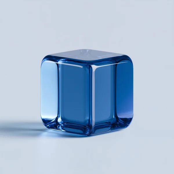 Translucent Blue Glass Cube