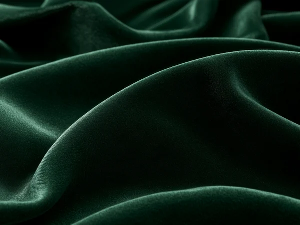 Dark Green Velvet Fabric Folds