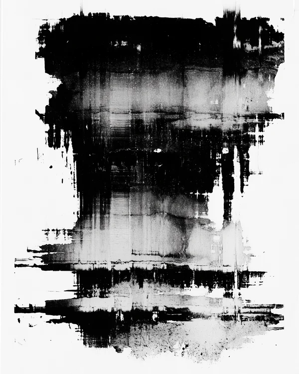 Monochrome Abstract Ink Wash