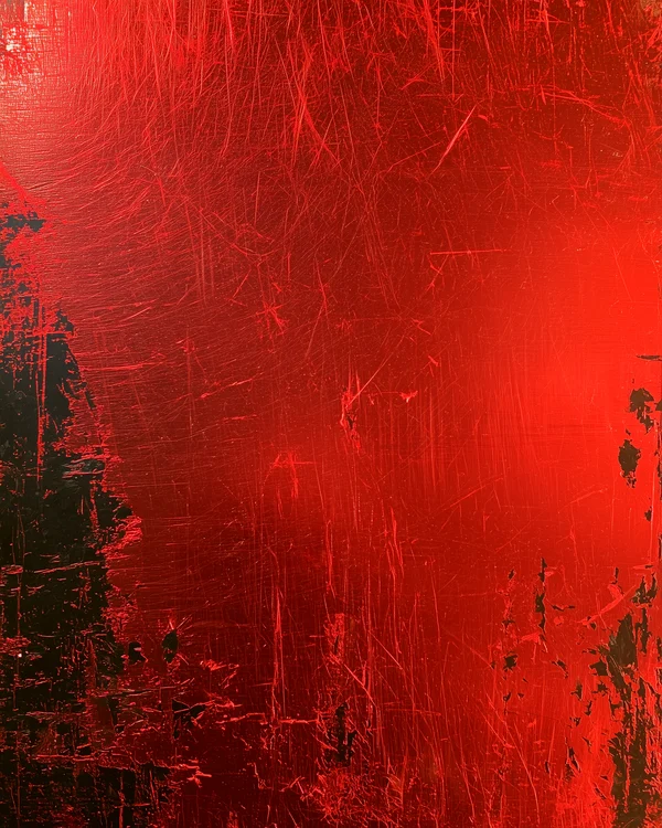 Distressed Red Metallic Surface