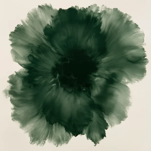 Abstract Forest Green Ink Bloom