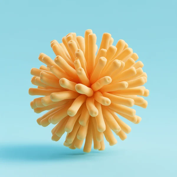 Abstract Yellow Spiky Sphere