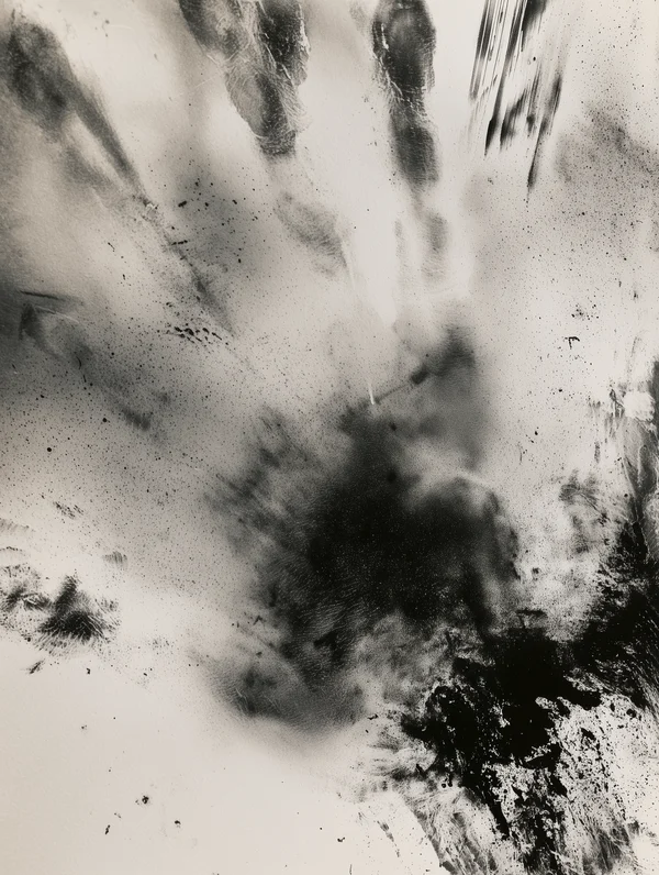 Abstract Monochrome Toner Impression