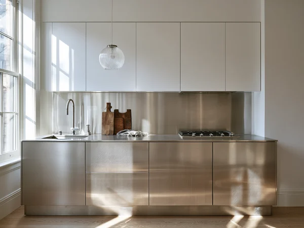 Minimalist Stainless Steel Kitchen Interior