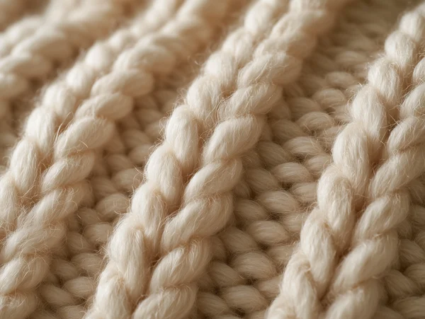 Cream Chunky Knit Wool Fabric