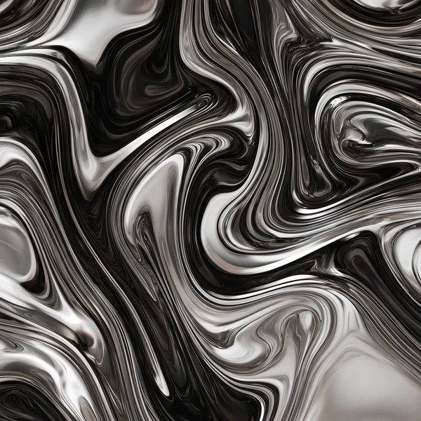 Liquid Silver and Charcoal Swirl
