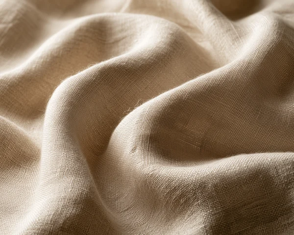 Beige Linen Fabric Folds
